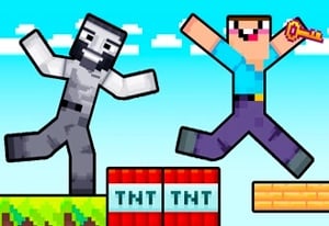 Stickman vs Minecraft Stickman ~ TNT TRAP for Red Stickman 